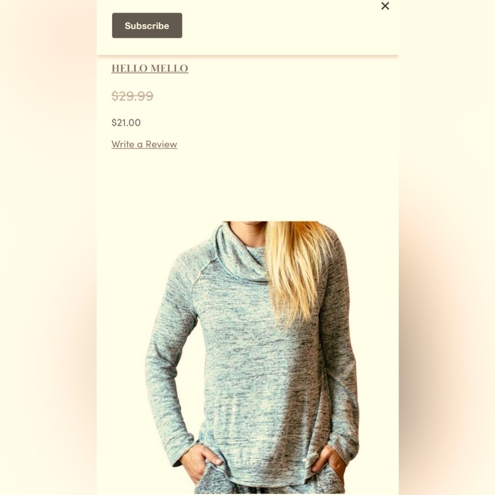 Hello Mello - EC - Heathered Gray Cowl Neck